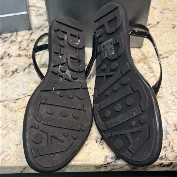 Prada Glossy Black T-Strap Sandals - Picture 4 of 4